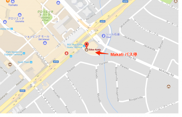 地図 Makatiバス停