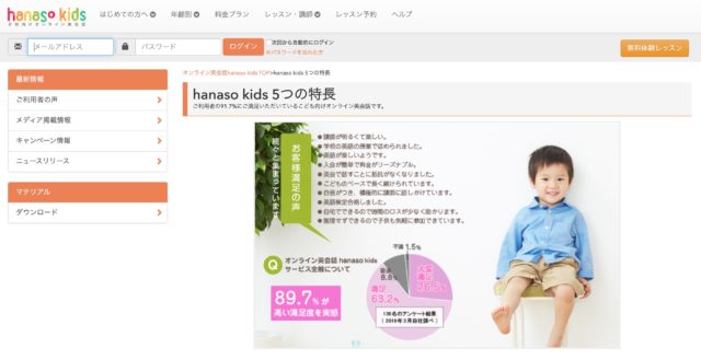 hanaso kids_トップページ