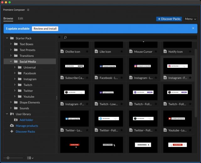 Premiere Composer starter pack (SNS)
